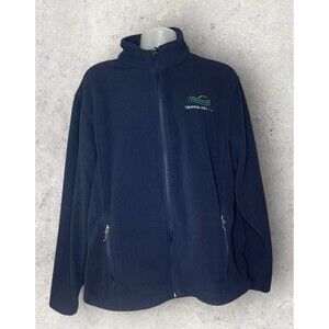 Griffin Hospital Health Full Zip Lightweight Blue Fleece Jacket Size 2XL